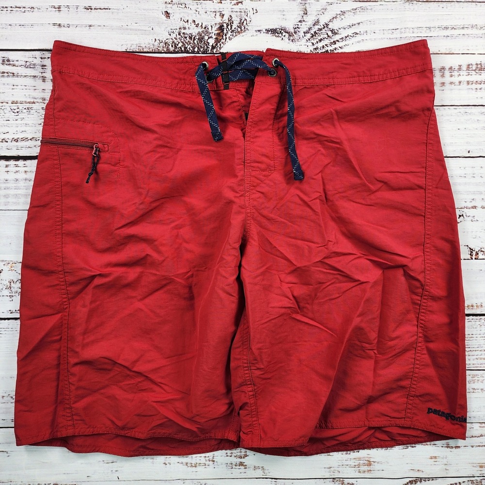 Patagonia Wavefarer Board Shorts Mens 38 Red Swim Trunks 86559 Surf Water